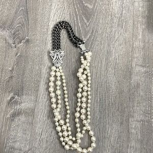 Stella and Dot 2-in-1 Daisy Pearl Statement Necklace